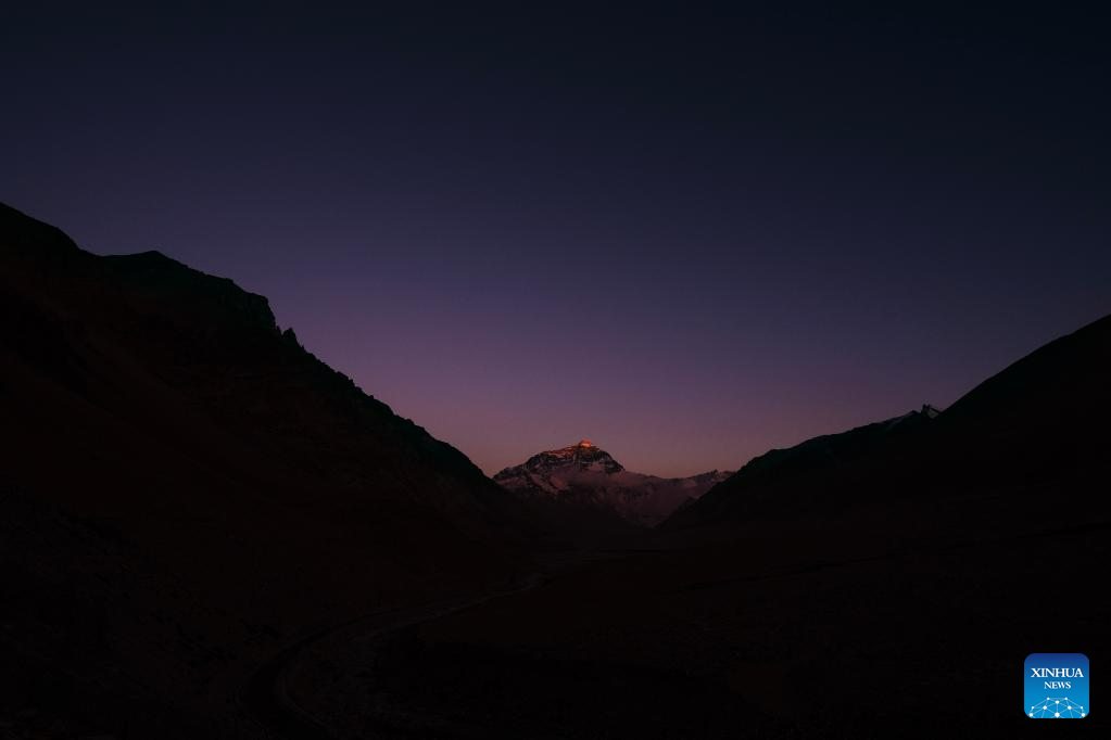 View of Mount Qomolangma in SW China's Tibet