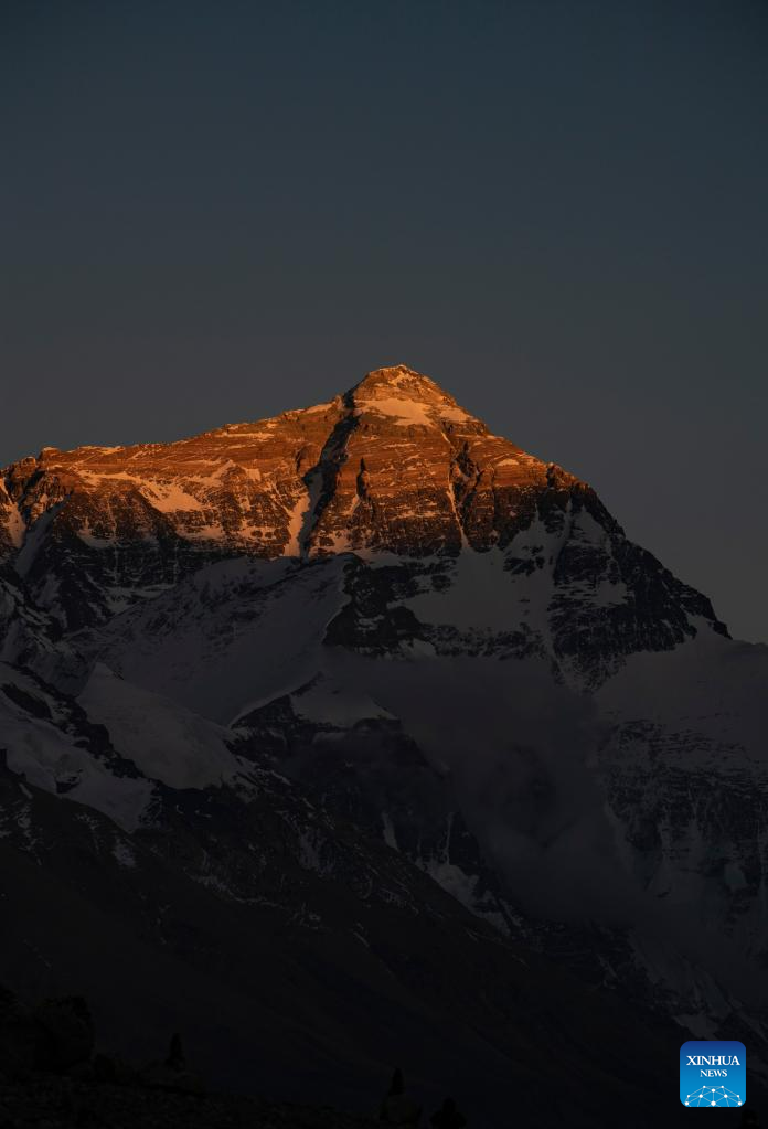 View of Mount Qomolangma in SW China's Tibet