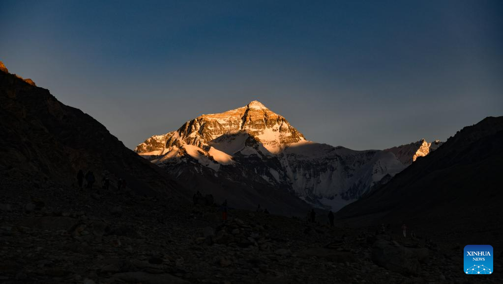 View of Mount Qomolangma in SW China's Tibet