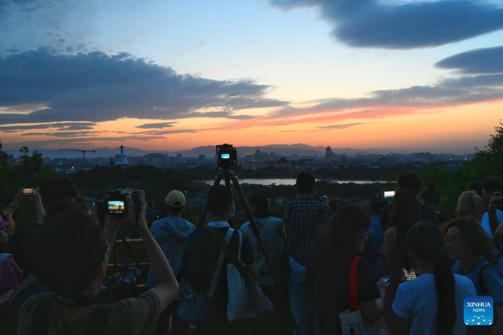 View of sunset glow in Beijing