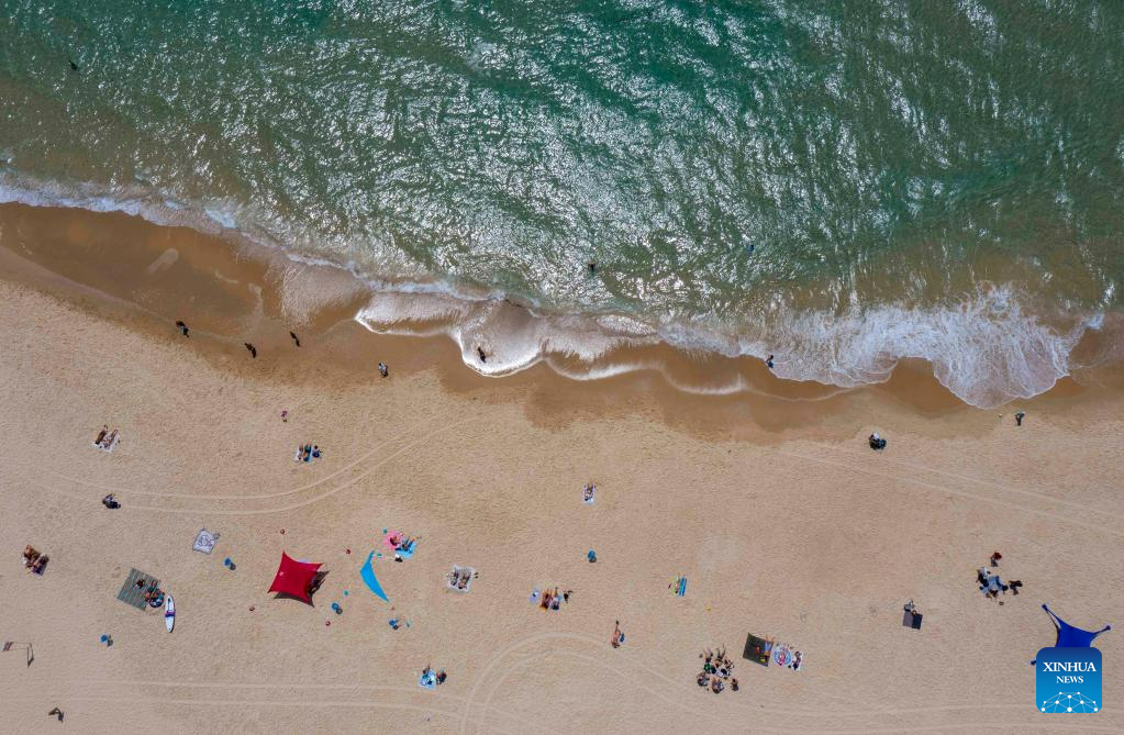 Scenery of shore of Mediterranean Sea in Israel