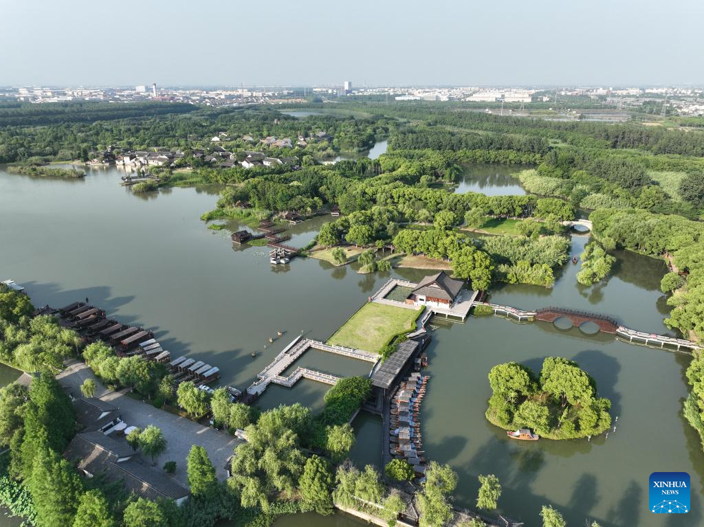 Scenery of Shajiabang National Wetland Park in Changshu, E China's Jiangsu