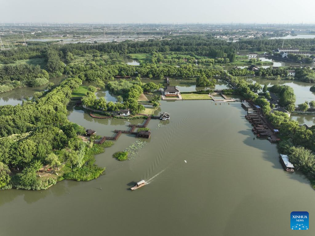 Scenery of Shajiabang National Wetland Park in Changshu, E China's Jiangsu
