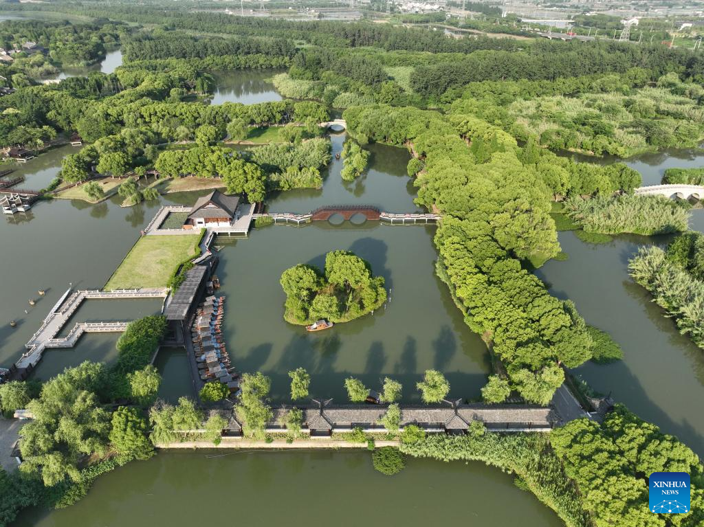 Scenery of Shajiabang National Wetland Park in Changshu, E China's Jiangsu