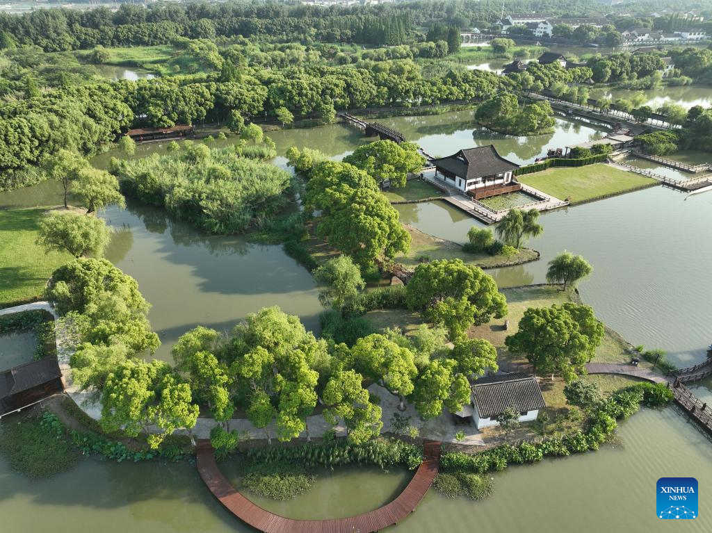 Scenery of Shajiabang National Wetland Park in Changshu, E China's Jiangsu