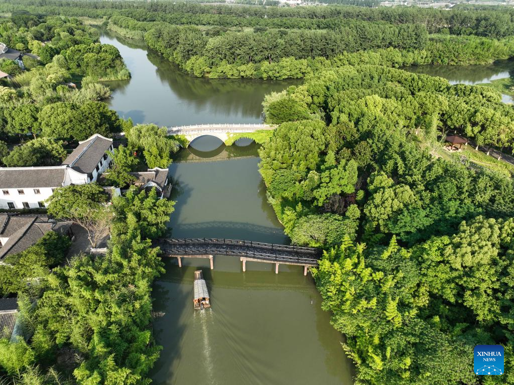 Scenery of Shajiabang National Wetland Park in Changshu, E China's Jiangsu