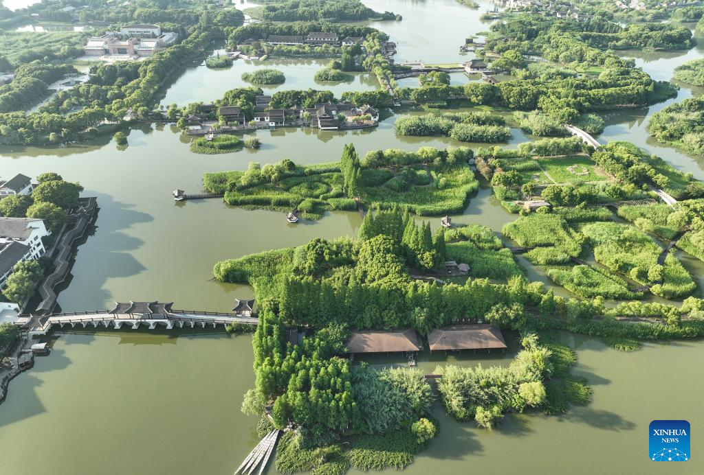Scenery of Shajiabang National Wetland Park in Changshu, E China's Jiangsu
