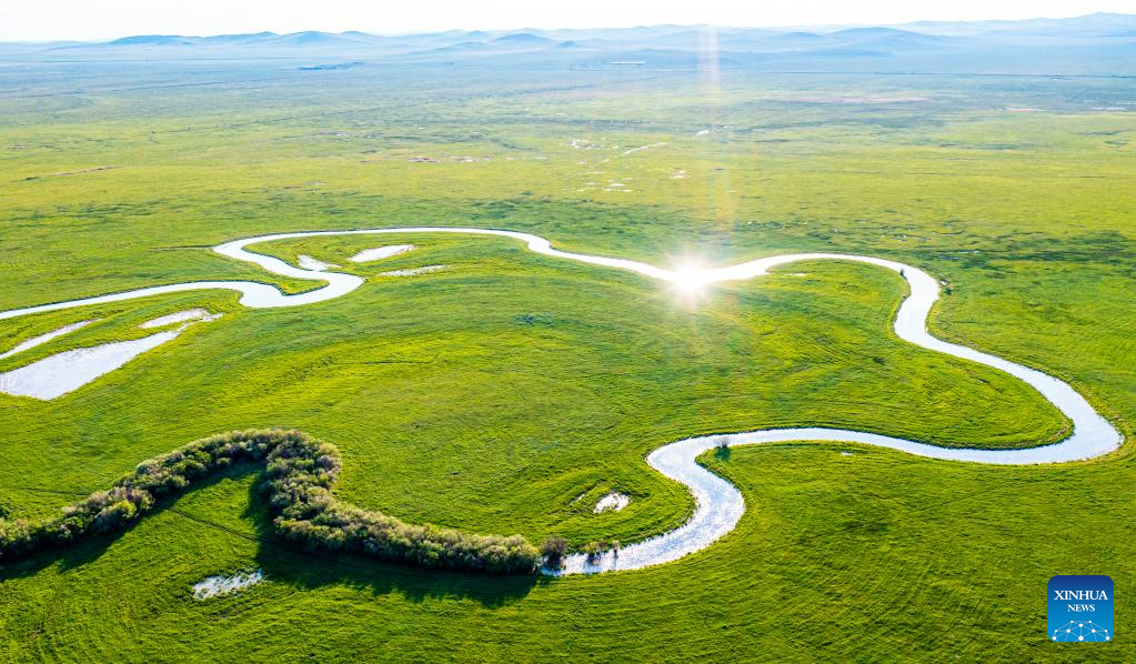 Scenery of grassland in Xilingol League of N China's Inner Mongolia