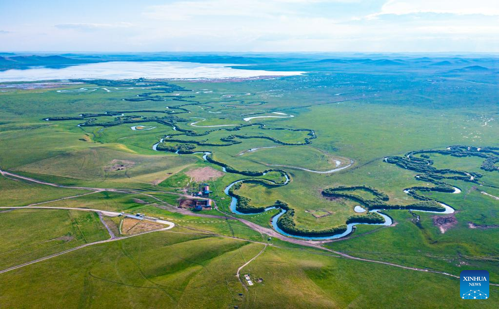 Scenery of grassland in Xilingol League of N China's Inner Mongolia