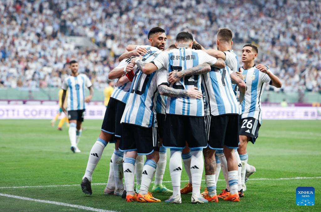 Messi scores as Argentina beat Australia at Beijing Workers' Stadium