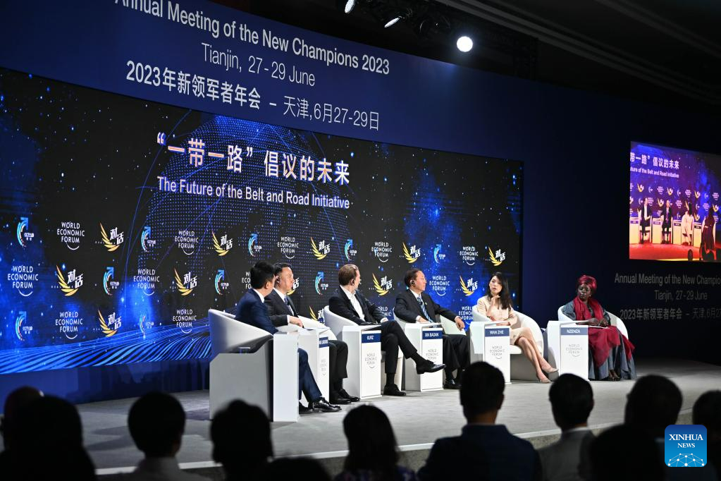 Participants attend sessions at Summer Davos in Tianjin
