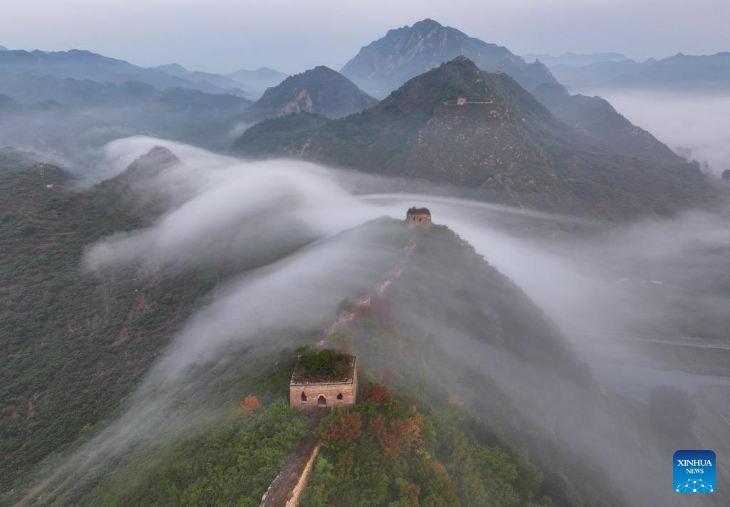 Aerial view of Great Wall in China's Hebei