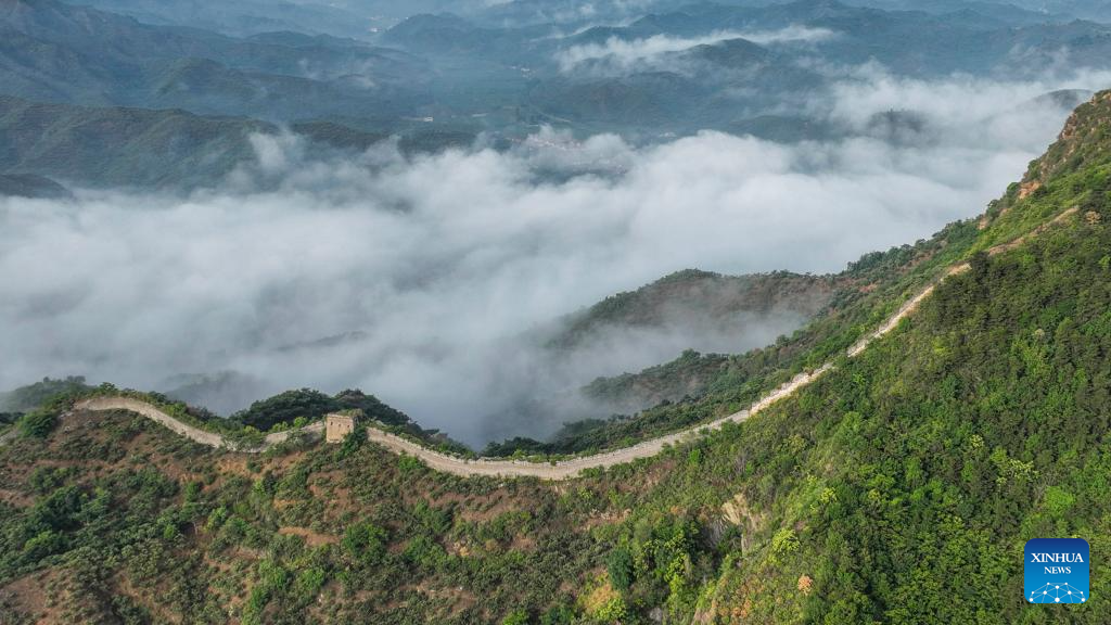 Aerial view of Great Wall in China's Hebei