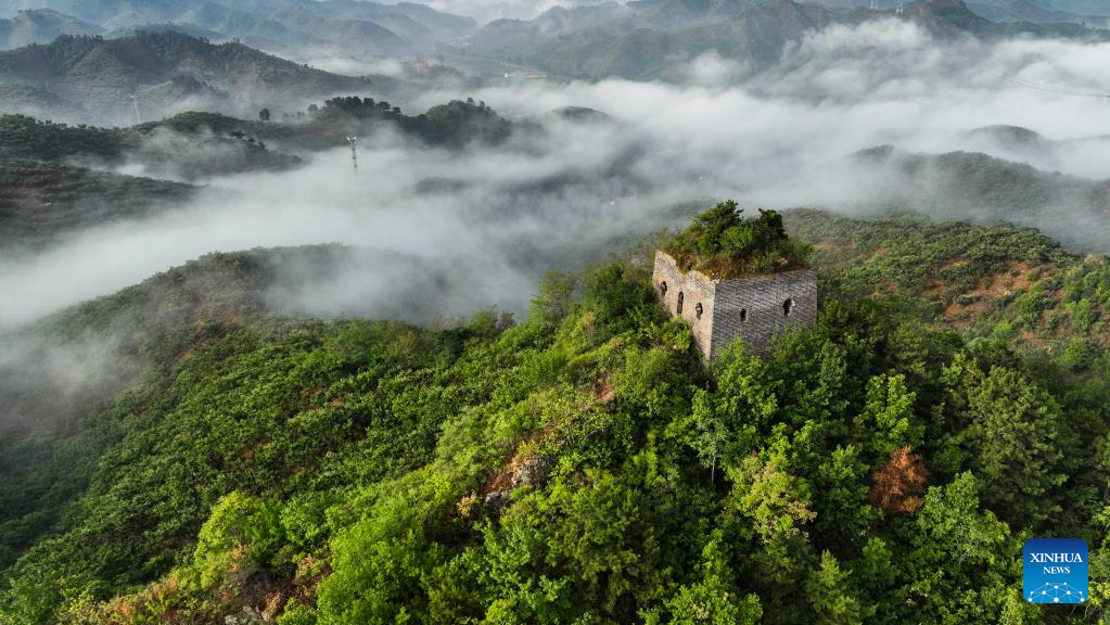 Aerial view of Great Wall in China's Hebei