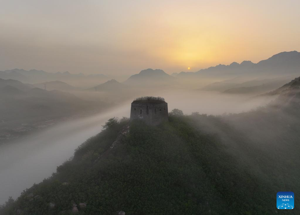 Aerial view of Great Wall in China's Hebei