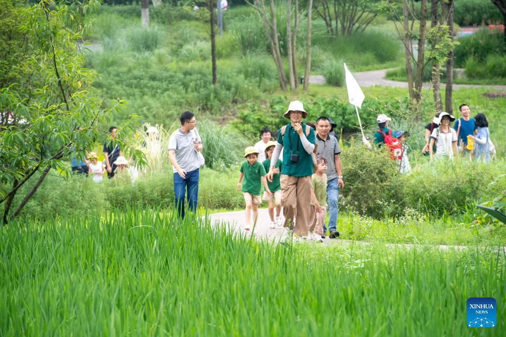 People visit Guangyang Isle for ecological education tour in SW China's Chongqing