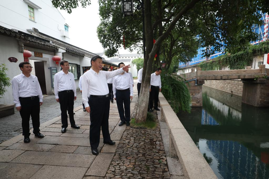 Xi inspects Suzhou in east China's Jiangsu Province