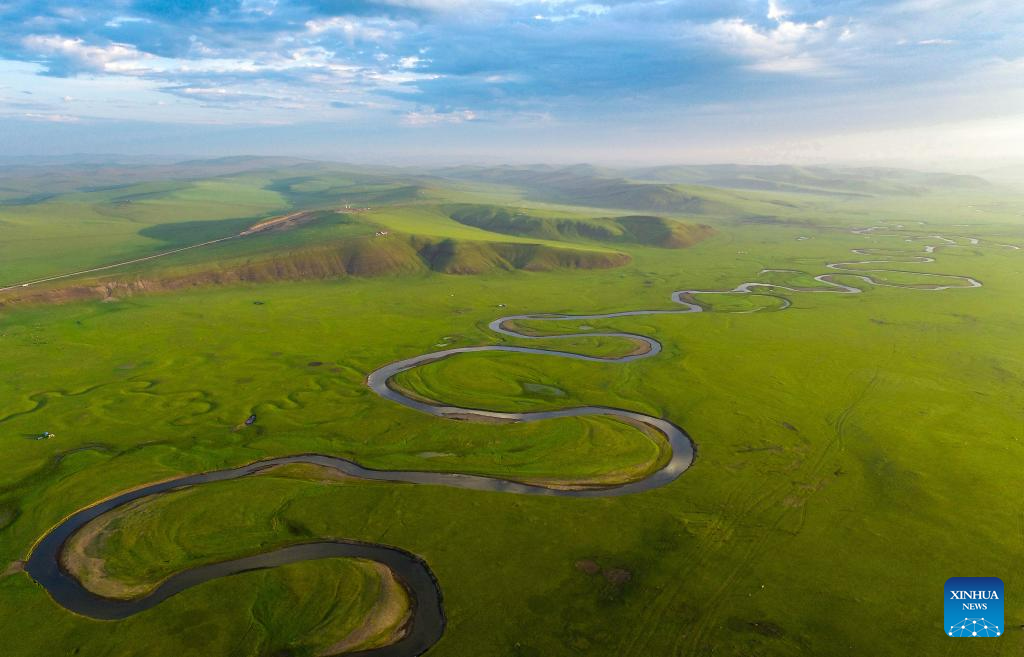 Scenery along Mergel Gol River in Hulun Buir, N China's Inner Mongolia