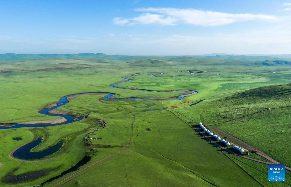 Scenery along Mergel Gol River in Hulun Buir, N China's Inner Mongolia