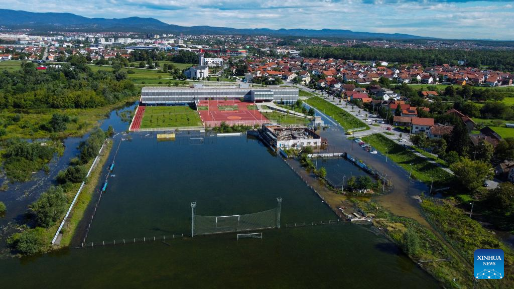 In pics: flooded football court in Croatia