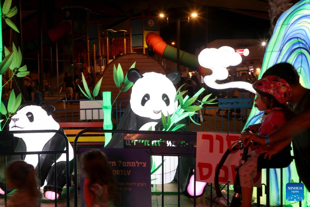 People visit Chinese Lantern Exhibition in Tel Aviv, Israel