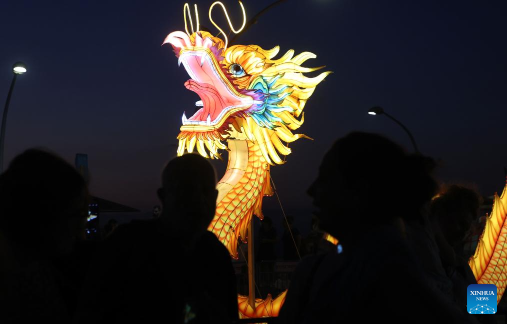 People visit Chinese Lantern Exhibition in Tel Aviv, Israel