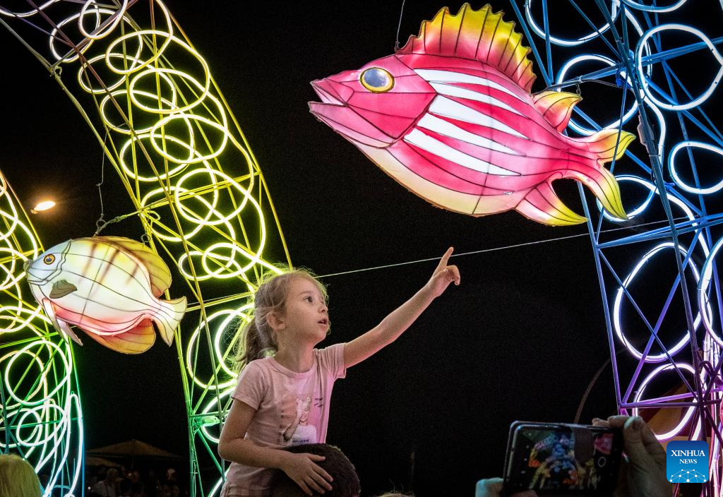 People visit Chinese Lantern Exhibition in Tel Aviv, Israel