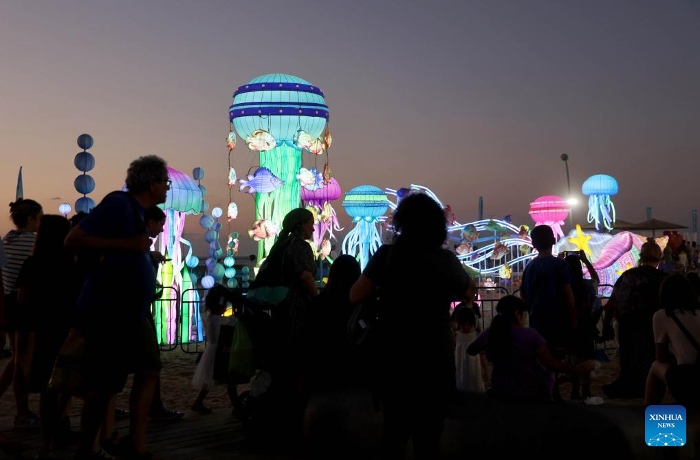 People visit Chinese Lantern Exhibition in Tel Aviv, Israel