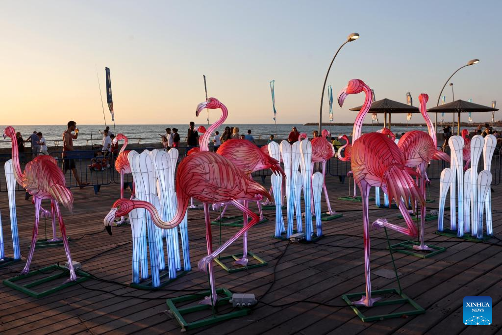 People visit Chinese Lantern Exhibition in Tel Aviv, Israel