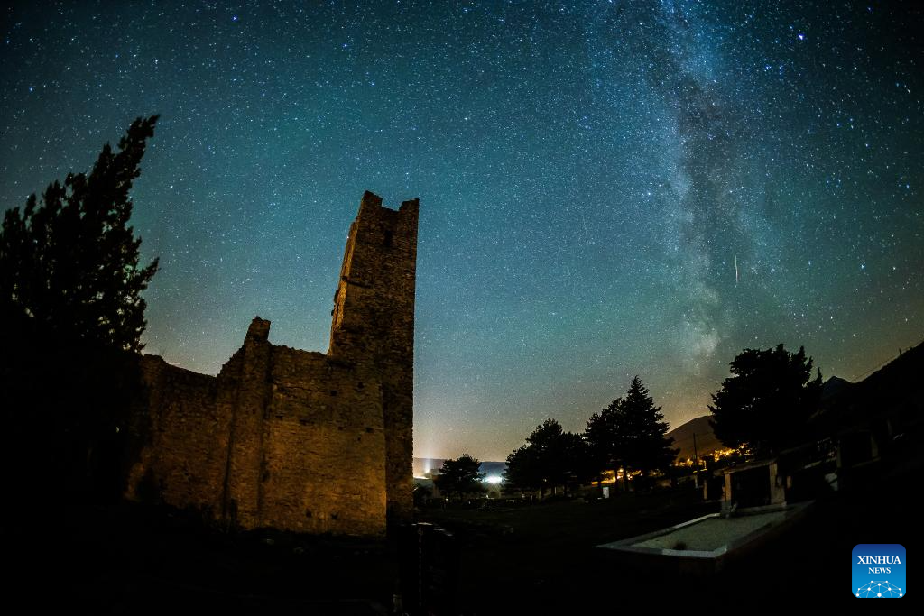 View of meteor shower in Civljane, Croatia