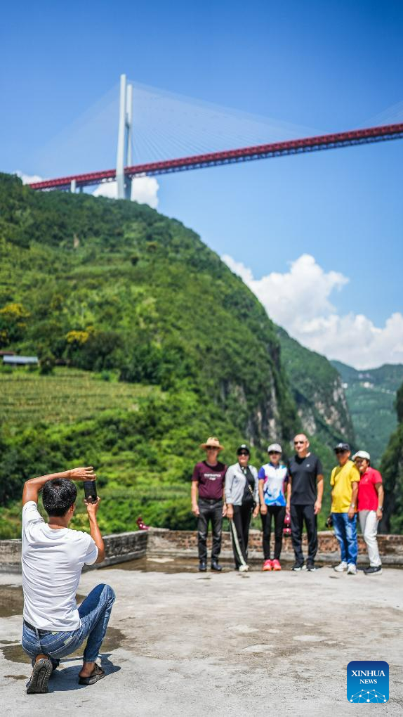 Pic story: farmer runs rural inn near world's highest bridge in SW China's Guizhou