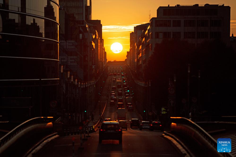 Sunset view in Brussels, Belgium