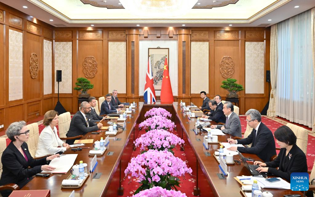 Chinese FM holds talks with UK foreign secretary