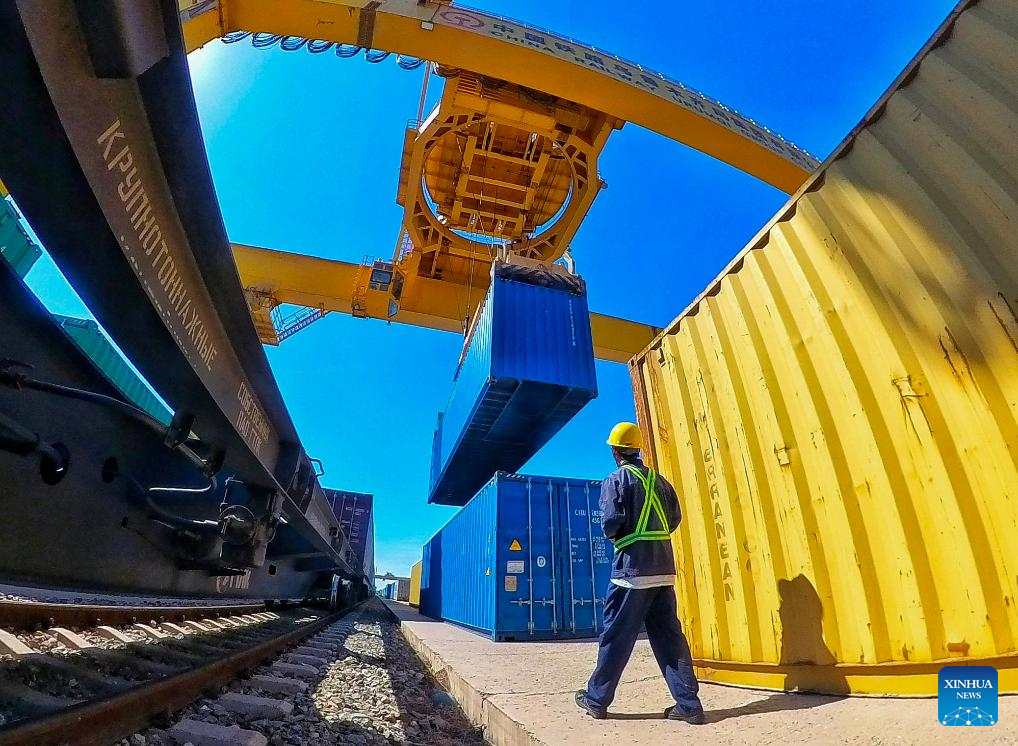 Xinjiang's Horgos Port witnesses increasing number of China-Europe freight trains