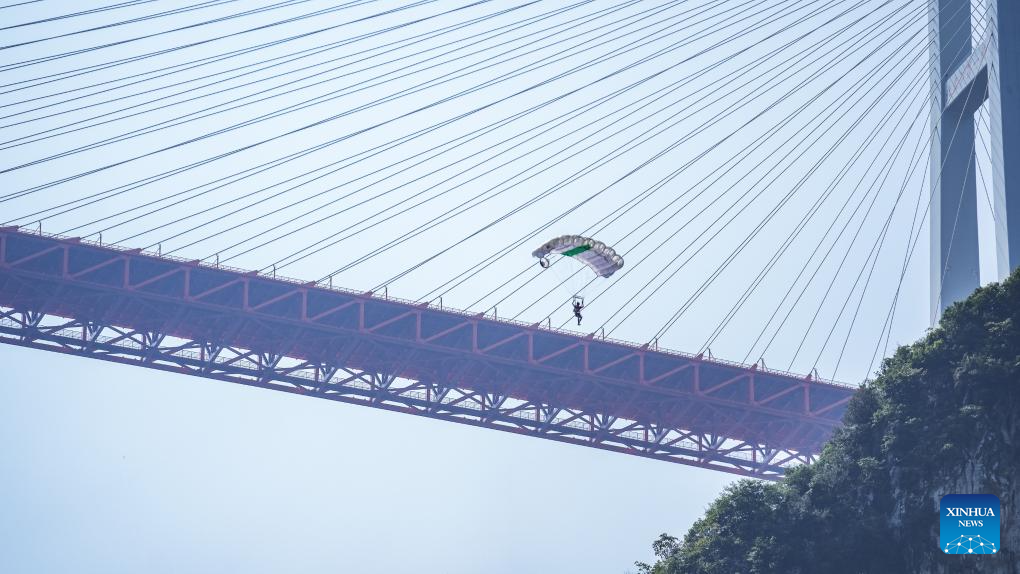 2023 Int'l High Bridge Extreme Sports Invitational Tournament held in Liupanshui, SW China