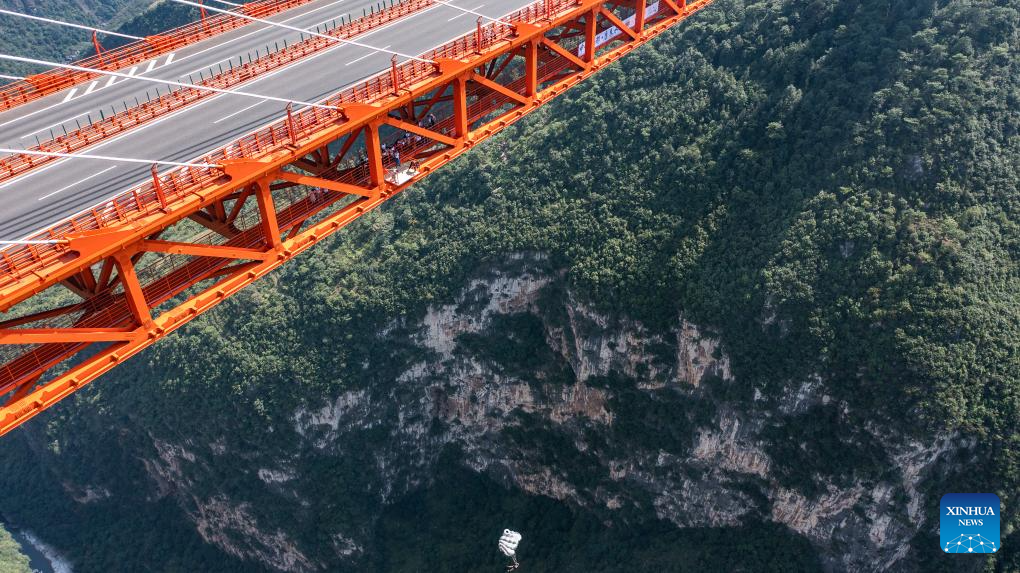 2023 Int'l High Bridge Extreme Sports Invitational Tournament held in Liupanshui, SW China