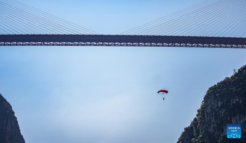2023 Int'l High Bridge Extreme Sports Invitational Tournament held in Liupanshui, SW China