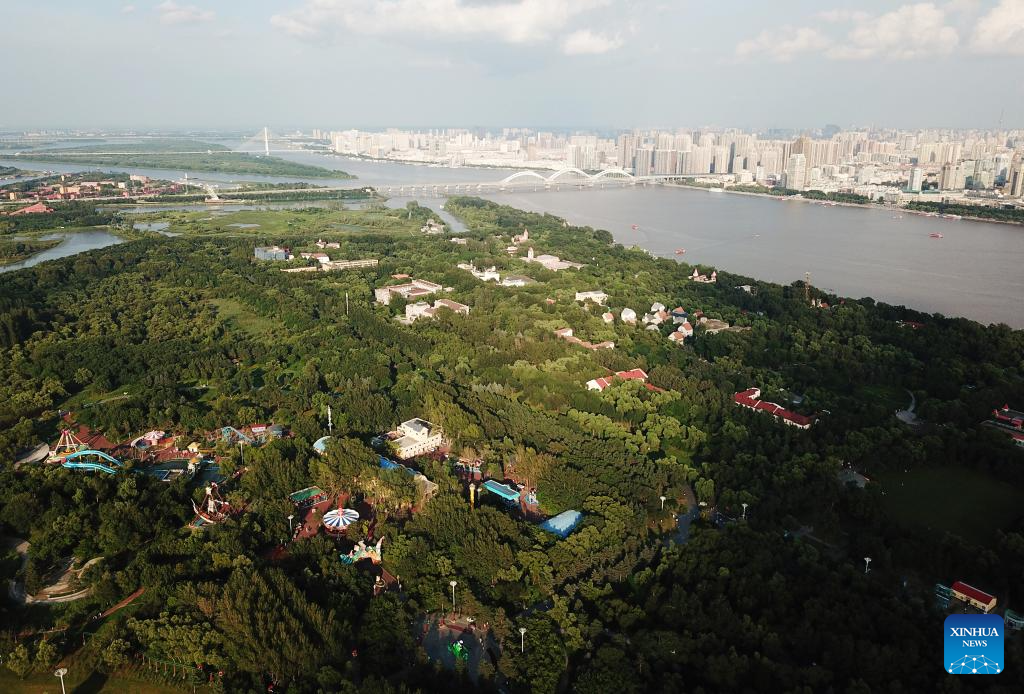 Aerial view of Sun Island in Heilongjiang