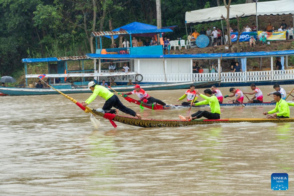 Dragon boat racing festival held in Laos