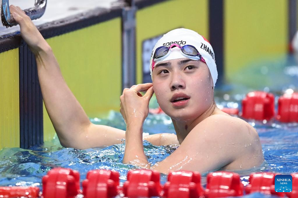 Zhang Yufei preveils in 50m freestyle showdown with Haughey at Asiad