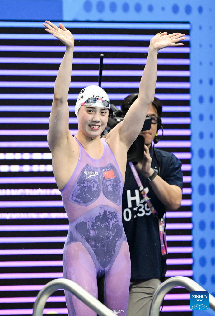 Zhang Yufei preveils in 50m freestyle showdown with Haughey at Asiad