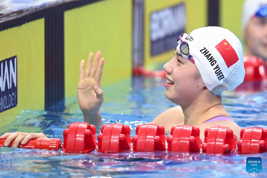 Zhang Yufei preveils in 50m freestyle showdown with Haughey at Asiad