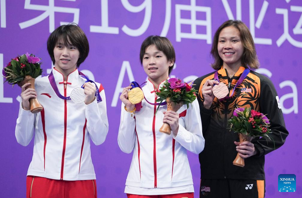 China's star diver Quan wins women's 10m platform at Hangzhou Asiad