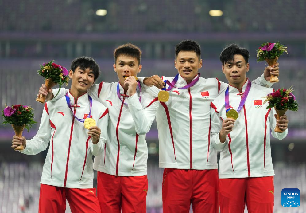 China wins men's 4x100m relay gold at Hangzhou Asiad