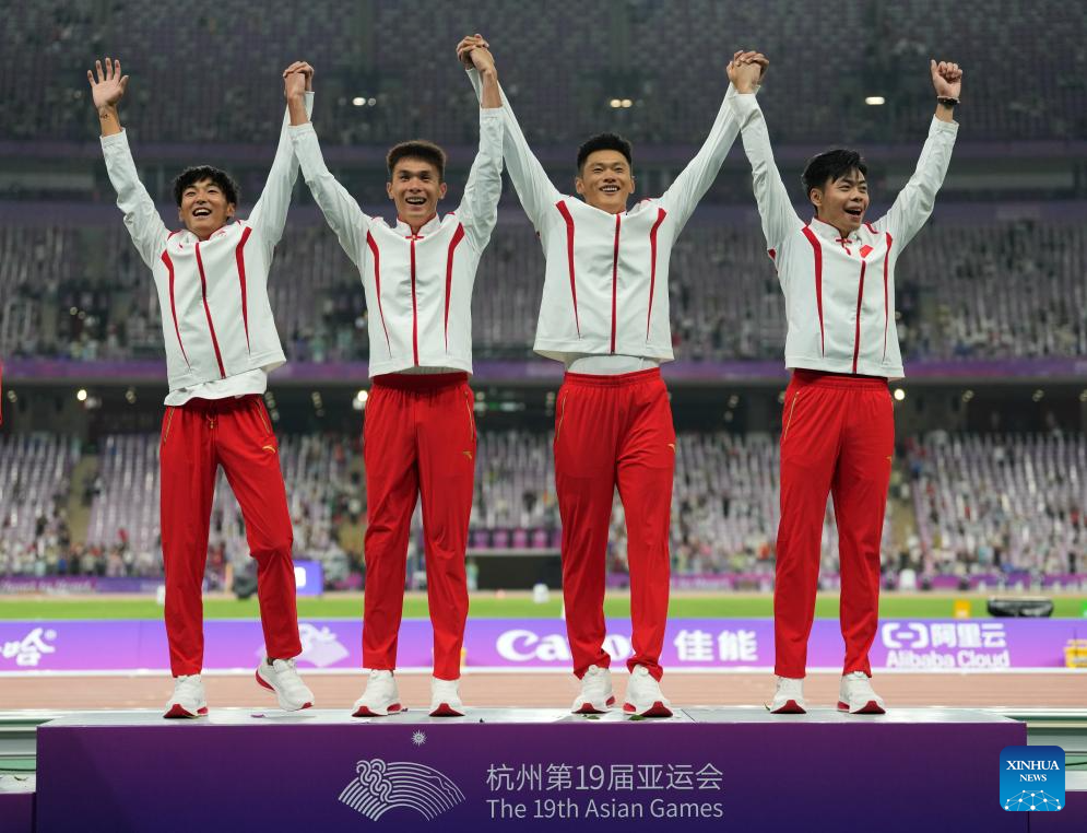 China wins men's 4x100m relay gold at Hangzhou Asiad