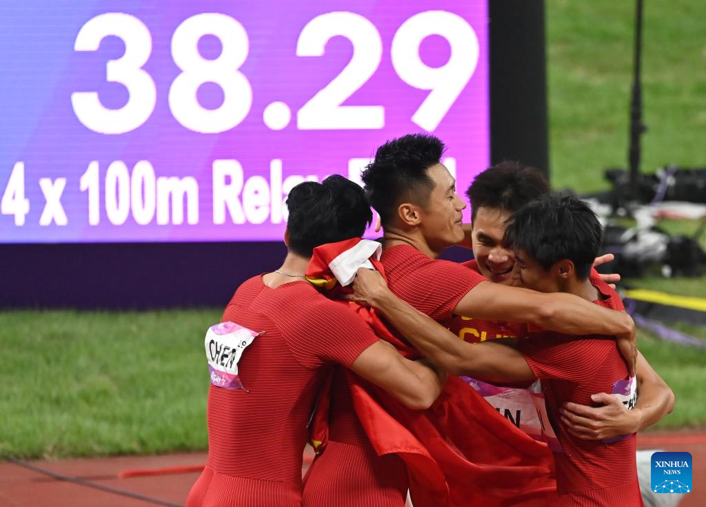 China wins men's 4x100m relay gold at Hangzhou Asiad