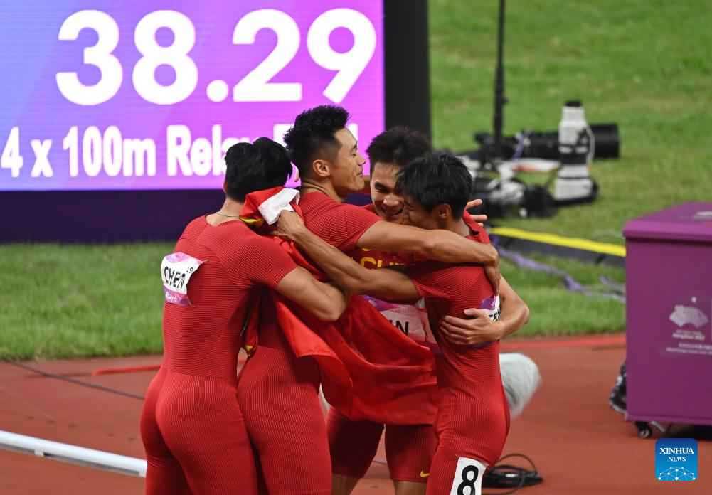 China wins men's 4x100m relay gold at Hangzhou Asiad