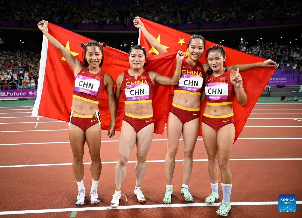 China wins women's 4x100m relay gold at Hangzhou Asiad