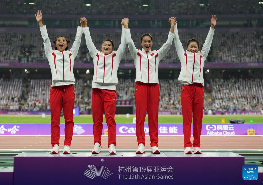 China wins women's 4x100m relay gold at Hangzhou Asiad
