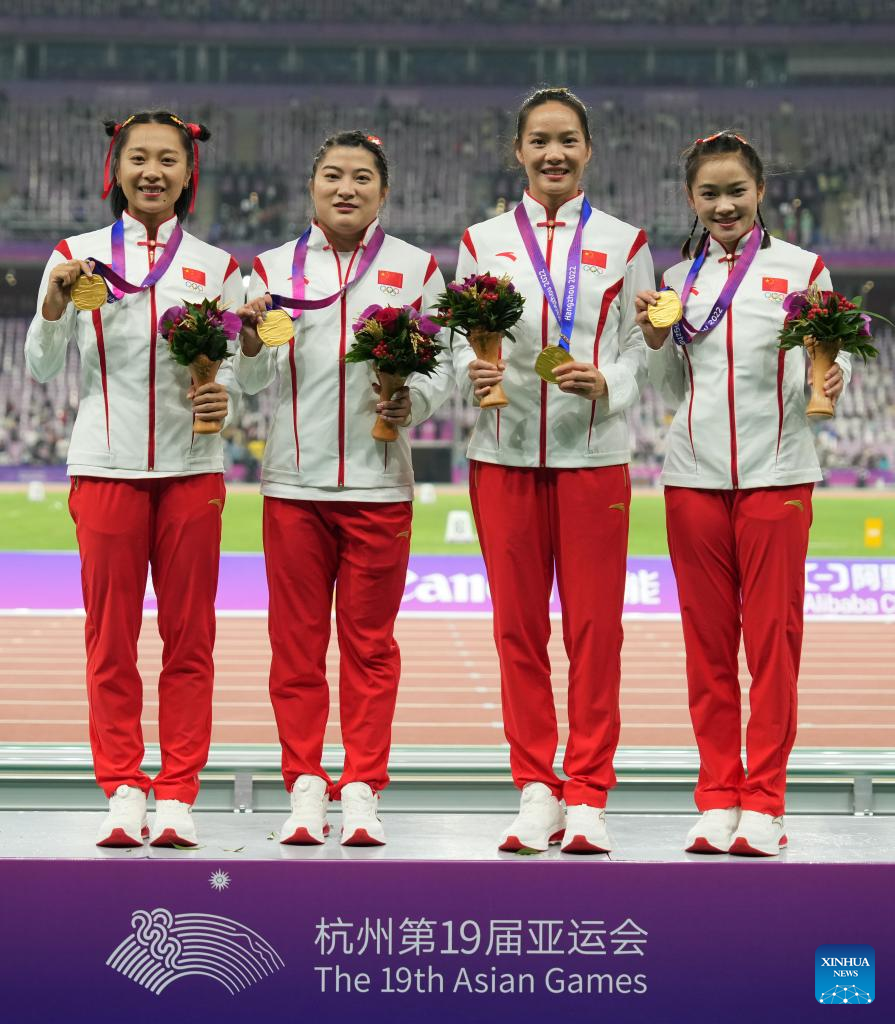China wins women's 4x100m relay gold at Hangzhou Asiad